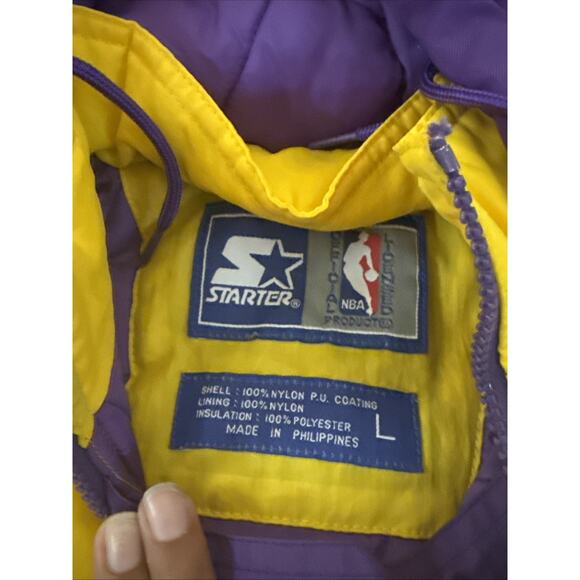 NBA Los Angeles Lakers Starter Pouch Jacket Size Large - Picture 3 of 4